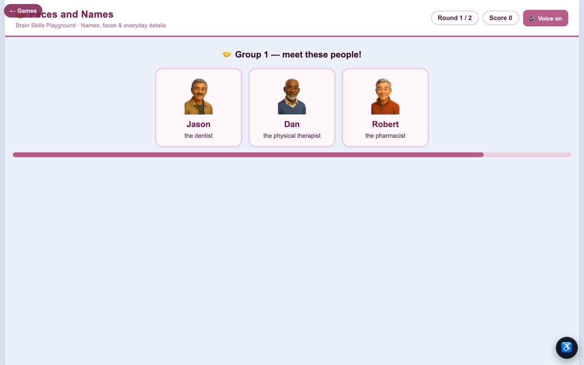 Faces and Names — screenshot