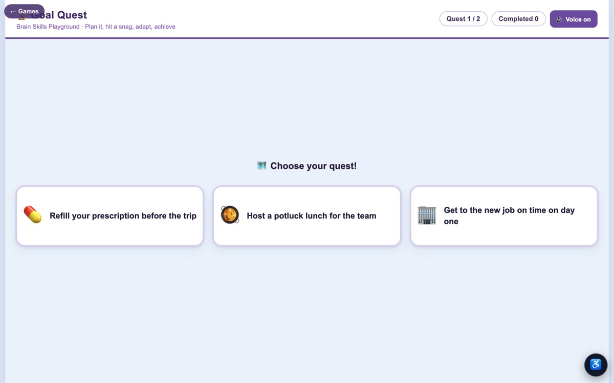 Goal Quest — screenshot