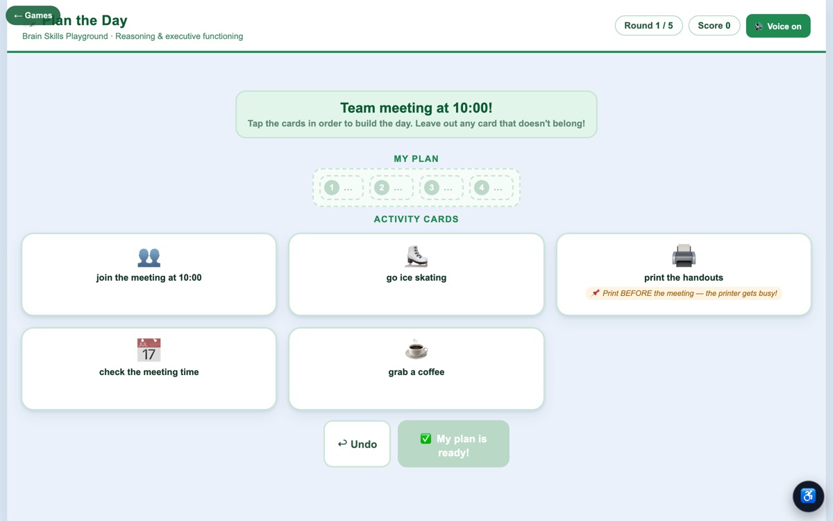 Plan the Day — screenshot