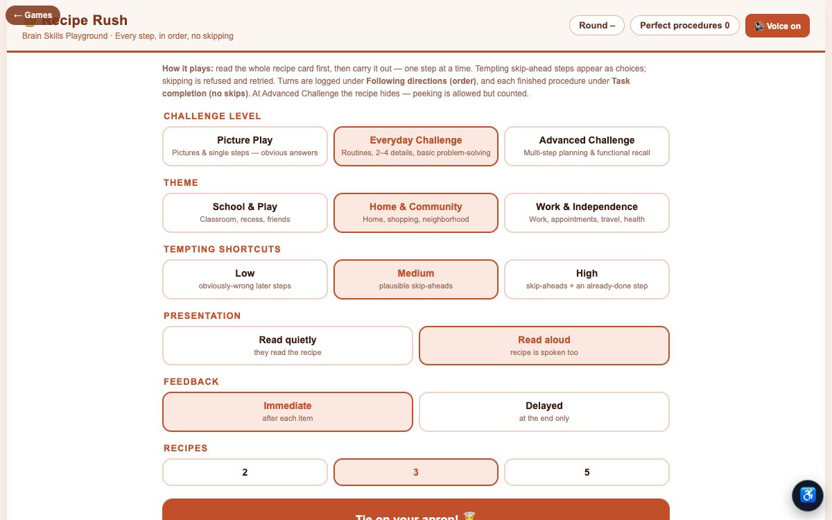 Recipe Rush — screenshot