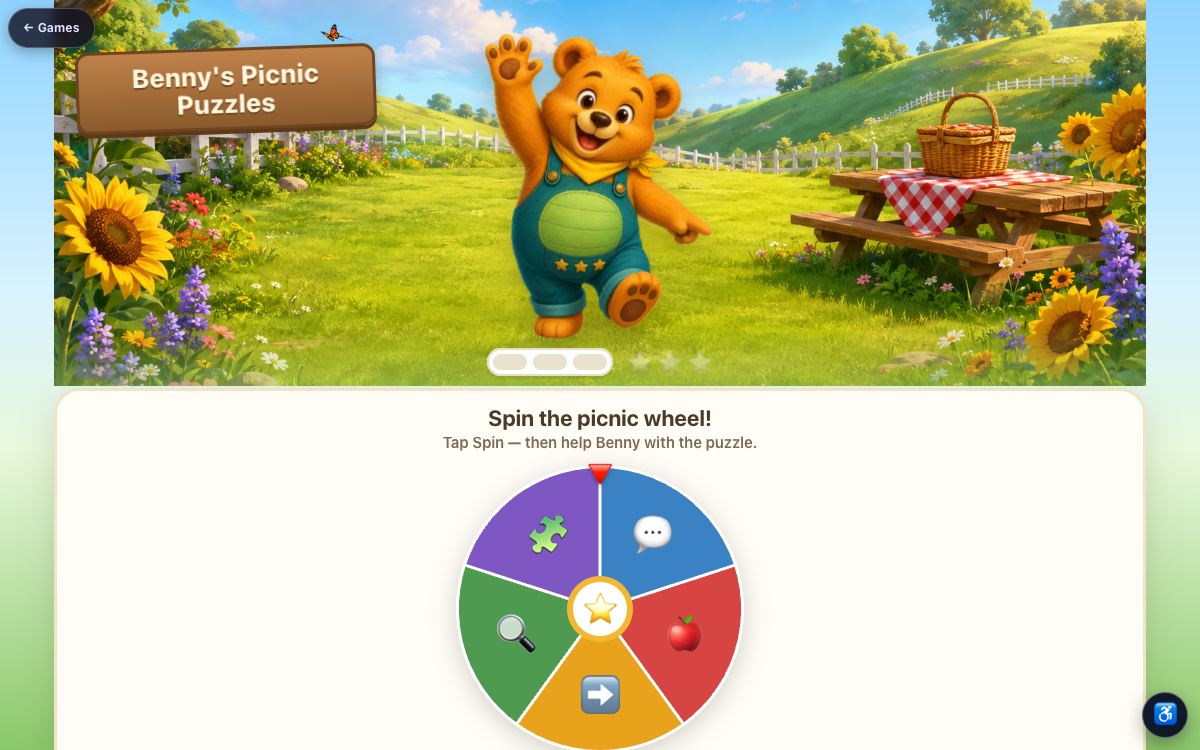 Benny's Picnic Puzzles — screenshot