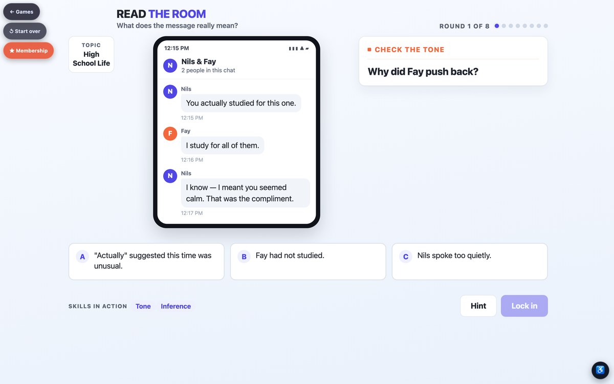 Read the Room: a message and the question of what it really means