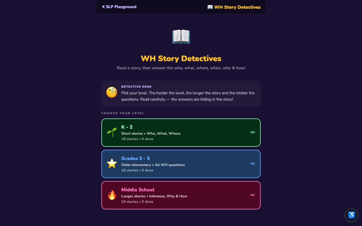 WH Story Detectives — screenshot