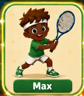 Max, a tennis player in green